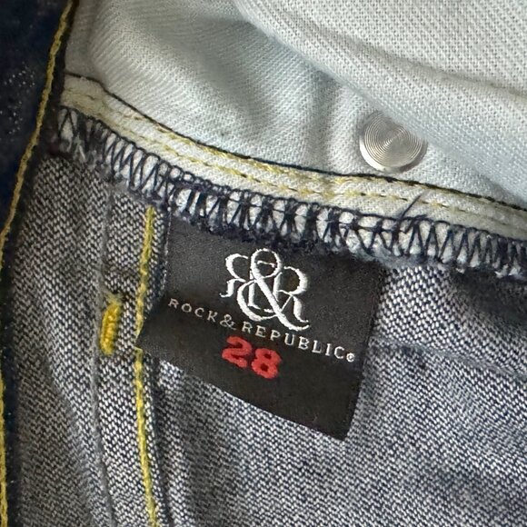 Rock & Republic Kassandra Blue Denim Womens Stretch Bootcut Jeans Size 28 033085 - Picture 4 of 6